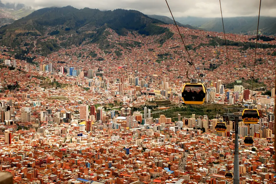 Teleférico sobre la ciudad de La Paz, Bolivia