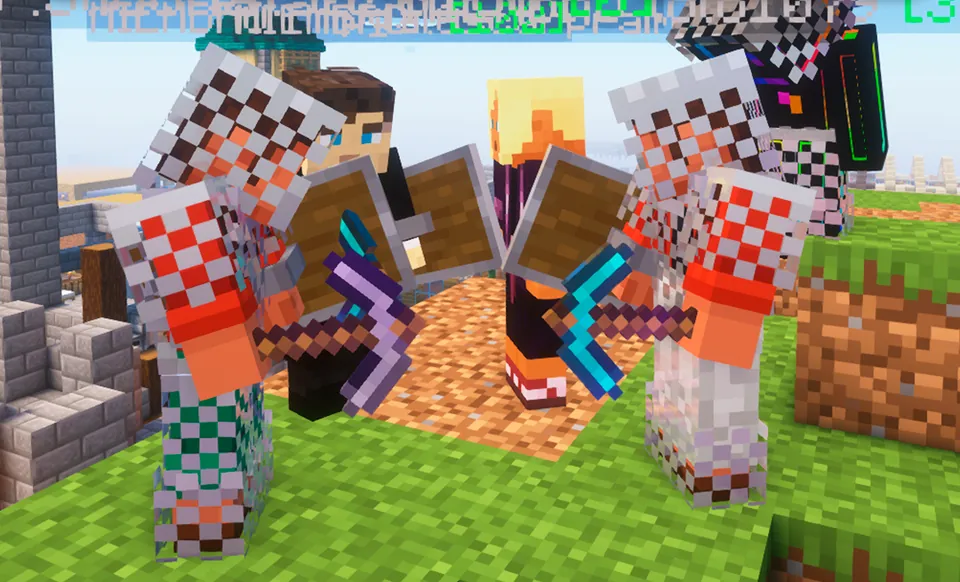 Players with shields and swords together on Los Taroleros Network