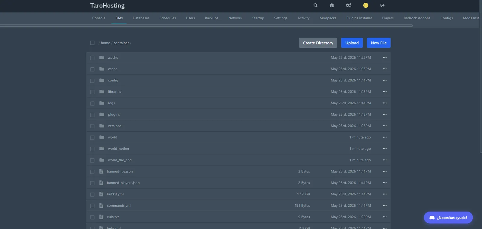 Control Panel — Files